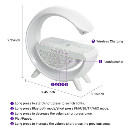 1393 3 - in - 1 Multi - function Led Night Lamp With Bluetooth Speaker Wireless Charging For Bedroom For Music Party And Mood Lighting - Perfect Gift For All Occasions - My Store