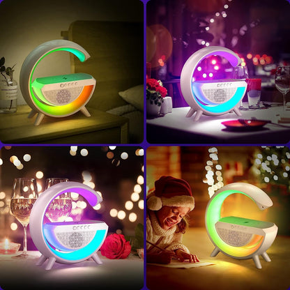 1393 3 - in - 1 Multi - function Led Night Lamp With Bluetooth Speaker Wireless Charging For Bedroom For Music Party And Mood Lighting - Perfect Gift For All Occasions - My Store