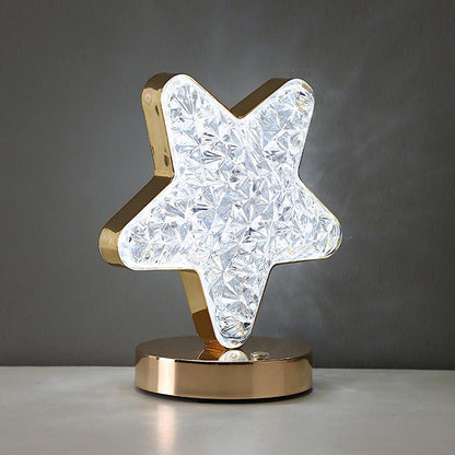 12571 Star Shape Crystal Diamond Lamp Cordless Luxury Lamp With Usb Rechargeable 3-way Dimmable  Touch Control Decorative Nightstand Lamp For Bedroom Living Room Party Restaurant Decor (1 Pc )