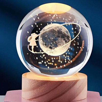 Astronaut Ball Night Light With Resin Base Decorative For Living Room Decor (1 Pc) - My Store