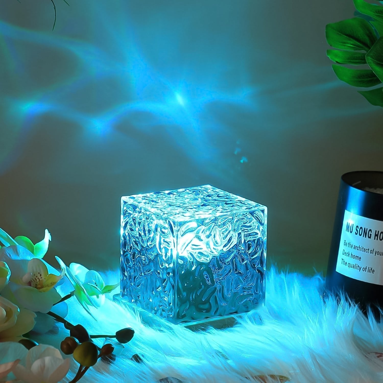 Dynamic Rotating Water Ripple Night Lamp With Remote - My Store