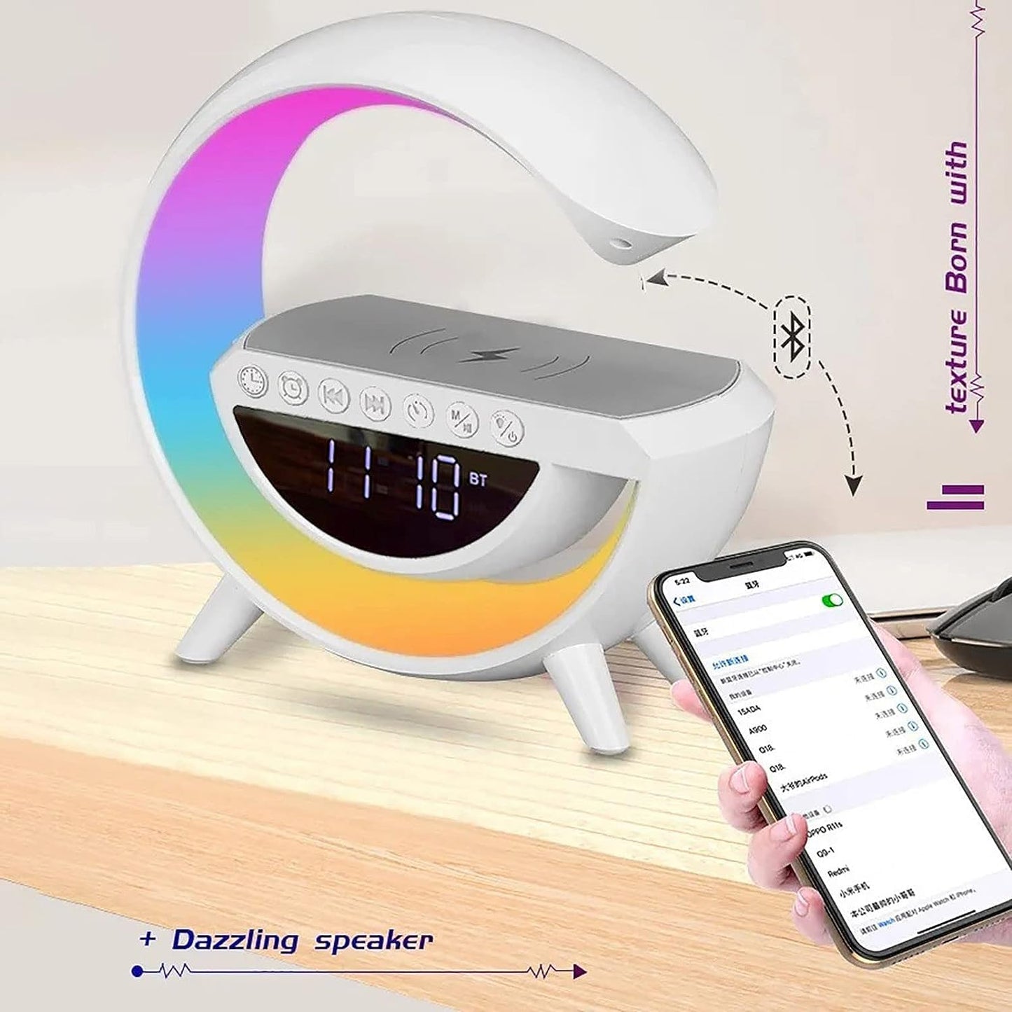 G Lamp Speaker - 3 - in - 1 Bluetooth Speaker With Fast Wireless Charging (1 Pc) - My Store